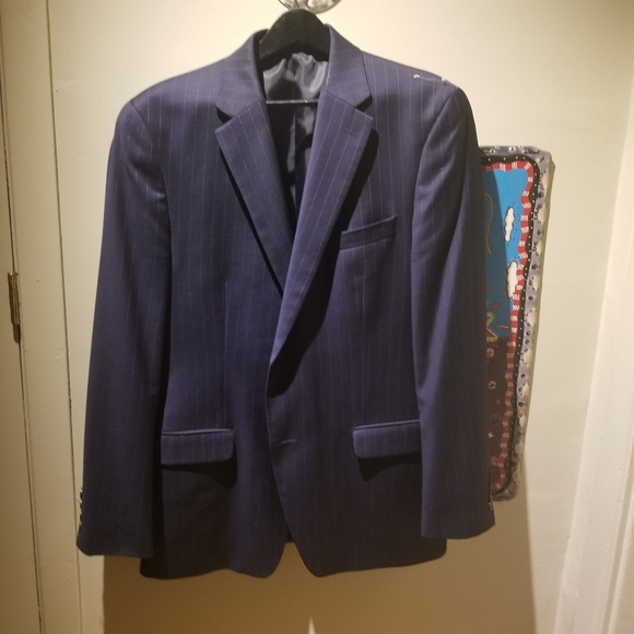 CHAPS Black Pinstripe Mens Blazer (Size XL) - Picture 2 of 6